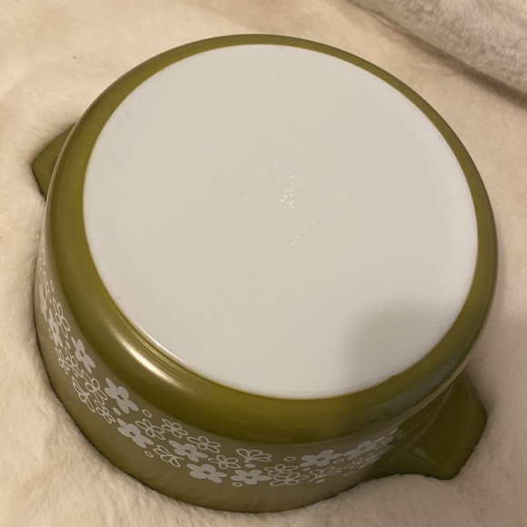 - Vintage Pyrex Spring Blossom Crazy Daisy Green White Floral Bowls - Picture 11 of 16